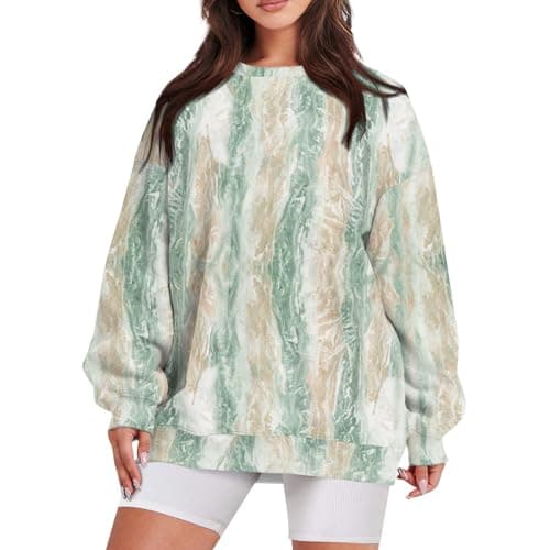 GOFULY Oversized Camo Pullover Sweatshirt for Women
