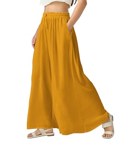 Joob Joob High Waist Flowy Elastic Leg Pants for Women with Pockets