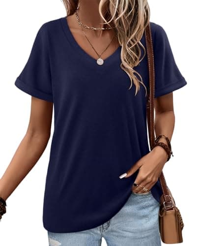 Angerella Women's Loose Fit Summer Short Sleeve Tops