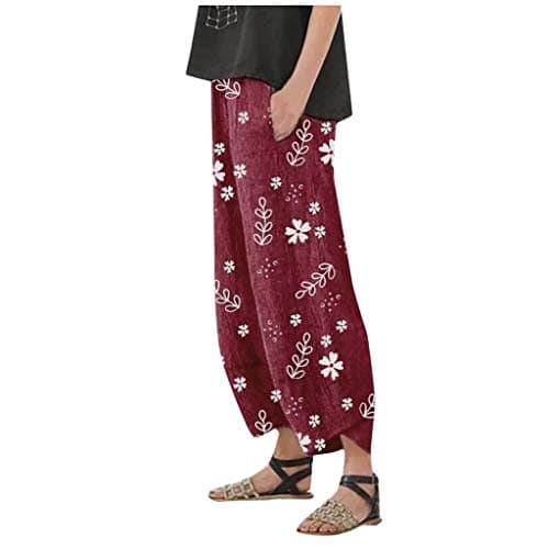 Elastic Waisted Comfortable Women's Crop Pants