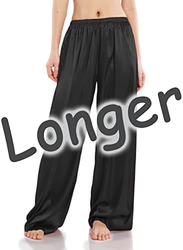 Wantschun Women's Wide Leg Satin Silk Pajama Pants