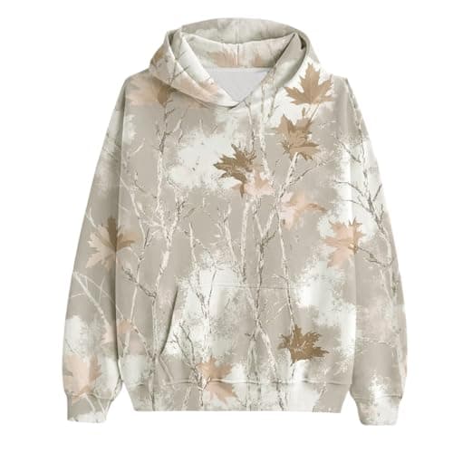 Weinexra Women's Camo Maple Leaf Print Oversized Hoodie Fleece Sweatshirt