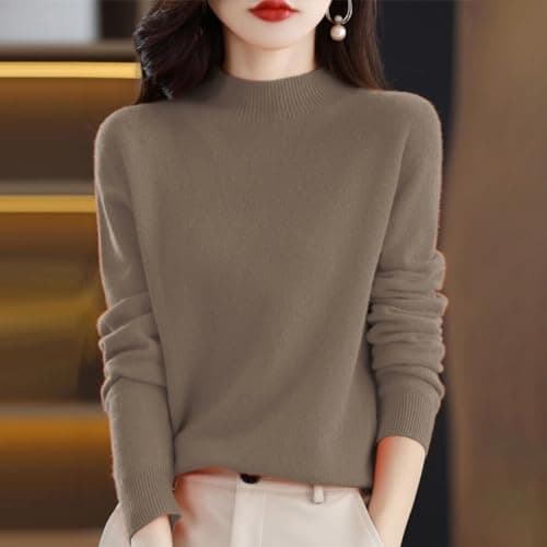 Trendy Women's Lightweight Cashmere Crew Neck Pullover