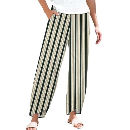 Elastic Waisted Comfortable Women's Crop Pants