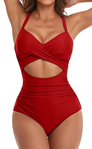 Women's Tummy Control One Piece Swimsuit with Cutout Detail