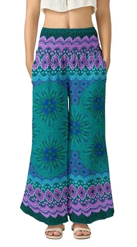 Joob Joob Flowy Women's Wide Leg Boho Harem Pants with Pockets