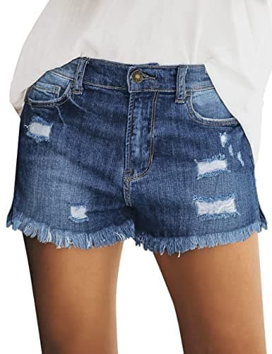 Utyful Women's Casual Summer Ripped Denim Jean Shorts