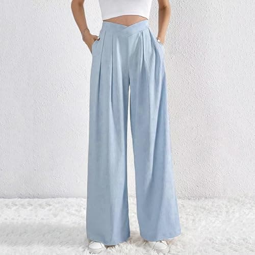 Yxzogd Women's Summer High Waisted Pleated Palazzo Pants