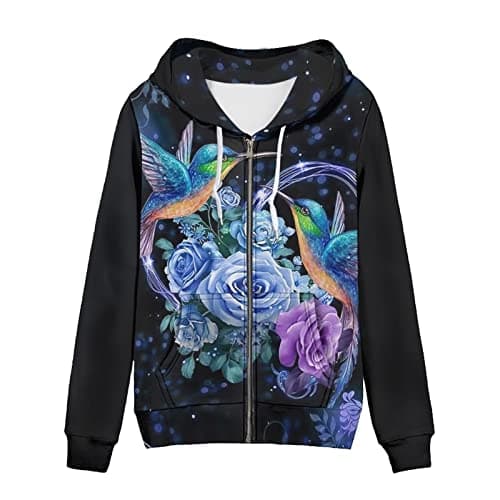 SEANATIVE Women's Zip-Up Hoodie Sweatshirt Size XS-5XL
