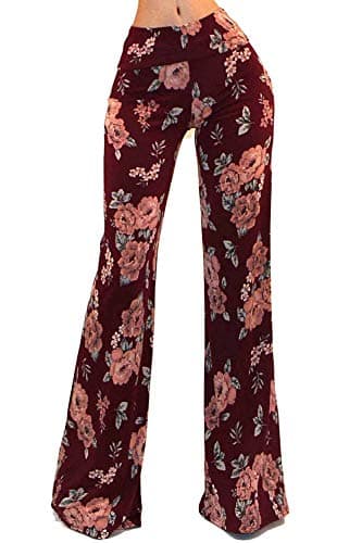 Vivicastle Women's USA Fold-Over High-Waist Wide Leg Pants