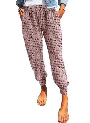 Dokotoo Women's Soft Casual Elastic Waist Jogger Pants with Pockets