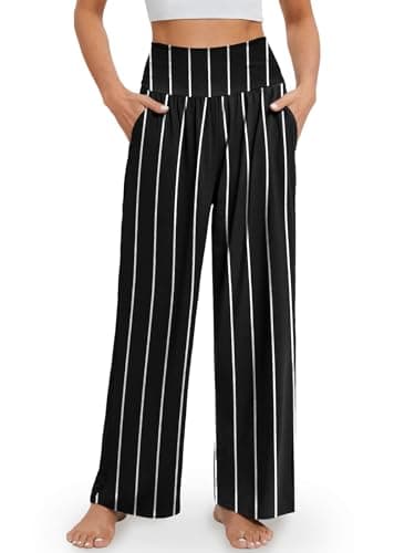Gracyoga Wide Leg High Waisted Flowy Yoga Pants for Women