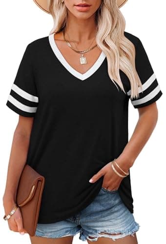 Angerella Women's Casual V-Neck Summer Tunic Tops