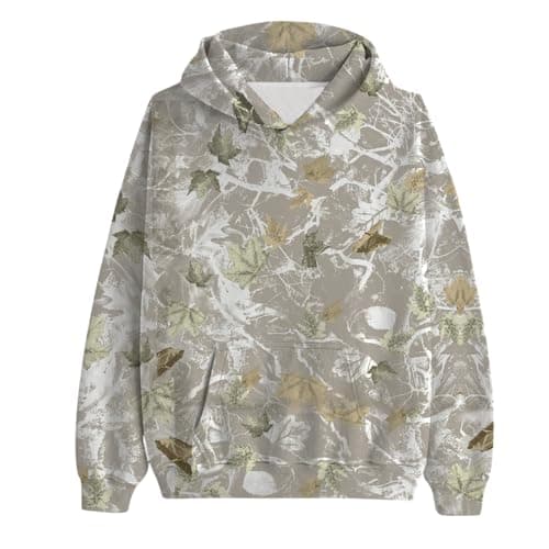 Thatrich Camo Sweatshirt Women Maple Leaf Graphic Hoodies
