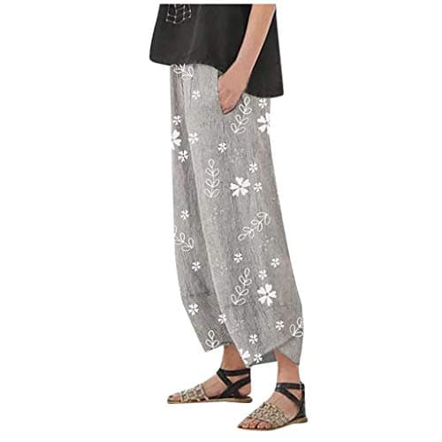 Elastic Waisted Comfortable Women's Crop Pants