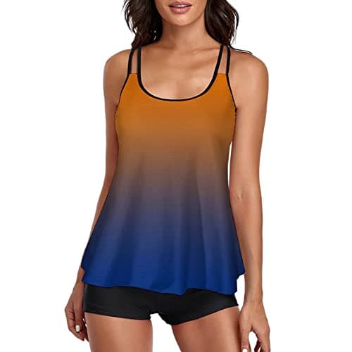 LCMW Women's Flowy Control Top Bikini with Boyshorts