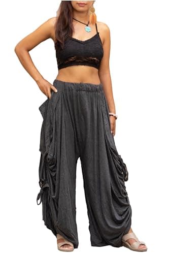 Thaluta Women's Palazzo Pants with Pockets Maxi Skirt