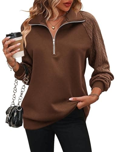 Women's Quarter Zip Fleece Pullover Sweatshirt