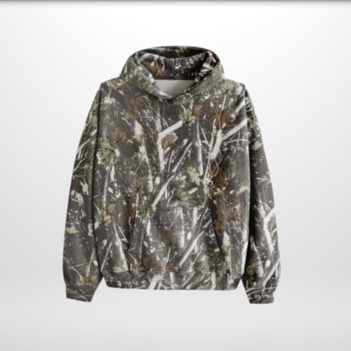QXQYGRZ Women's Camo Hoodies with Maple Leaf Print Fleece Sweatshirts