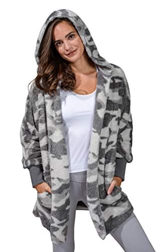Reflex Ultra Soft Sherpa Hooded Open Cardigan with Pockets
