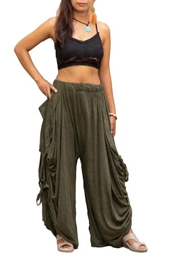 Thaluta Women's Palazzo Pants with Pockets Maxi Skirt