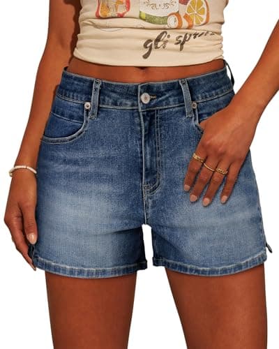 CHICZONE Women's Ripped Mid-High Waisted Denim Shorts