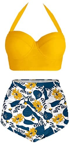AMOURRI High-Waisted Vintage Swimsuit for Women