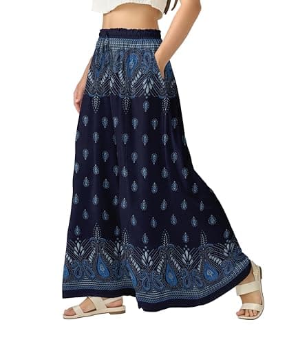 Joob Joob High Waist Flowy Elastic Leg Pants for Women with Pockets
