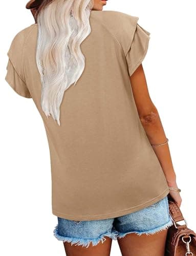 Angerella Women's Flared Floral V-Neck Tunic Tops