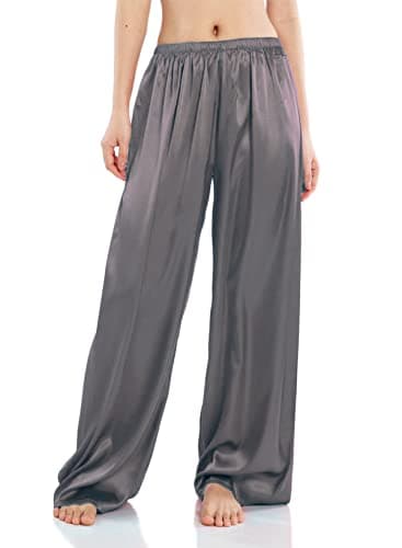 Wantschun Women's Wide Leg Satin Silk Pajama Pants