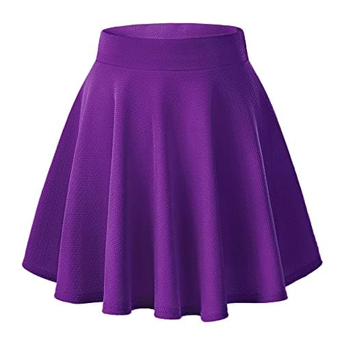 EXCHIC Women's Stretchy Flared Mini Skater Skirt