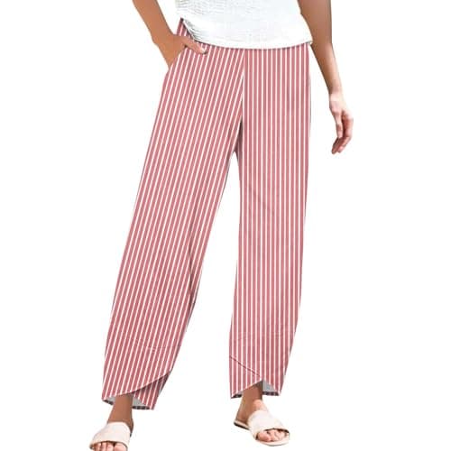 Elastic Waisted Comfortable Women's Crop Pants