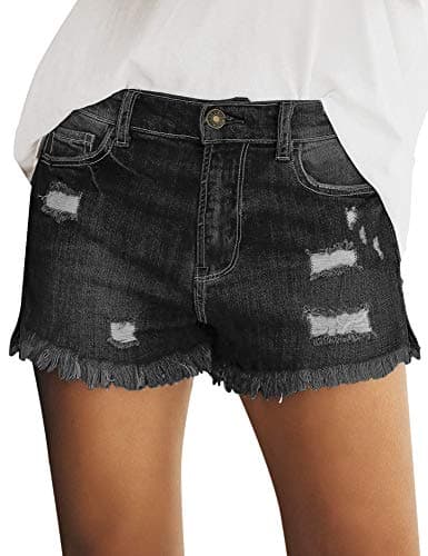 Utyful Women's Casual Summer Ripped Denim Jean Shorts