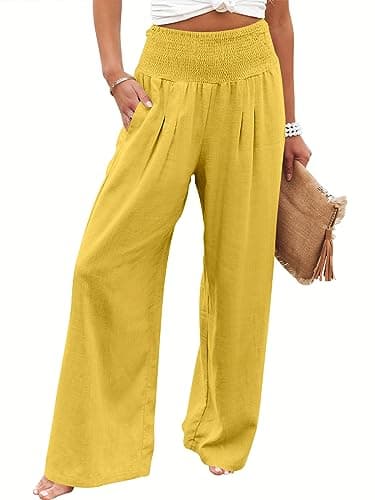 ANRABESS Women Linen Palazzo Pants