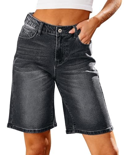 Luvamia High-Waisted Bermuda Jean Shorts for Women
