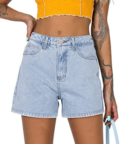 CHICZONE Women's Ripped Mid-High Waisted Denim Shorts