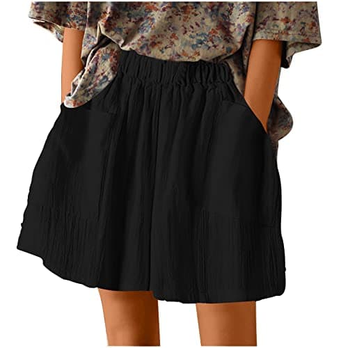 Yxzogd Women's Stretch Linen Bermuda Shorts for Summer Casual Wear