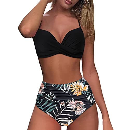 Women's Vintage Polka Dot High Waisted Swimsuit Set