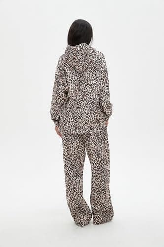 Hesaco Oversized Leopard Print Hoodie Y2K Streetwear Sweatshirt