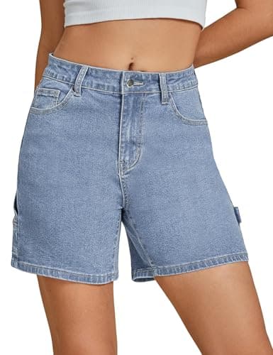 Luvamia High-Waisted Trendy Casual Denim Jorts for Women Cutoff Shorts with Pockets