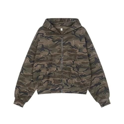 RONICY Camo Leopard Print Oversized Women's Hoodie with Pocket