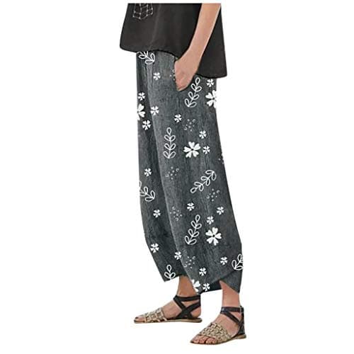 Elastic Waisted Comfortable Women's Crop Pants