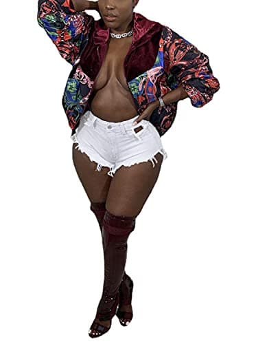 SIAEAMRG High Waisted Womens Summer Stretchy Denim Shorts