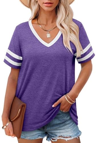 Angerella Women's Casual V-Neck Summer Tunic Tops
