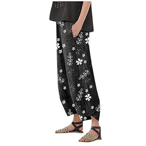 Elastic Waisted Comfortable Women's Crop Pants