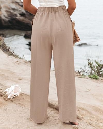 Angerella Women's High-Elastic Back-Waisted Wide Leg Pants
