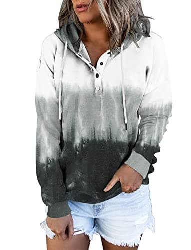 Women's Button Down Hooded Sweatshirts with Pockets