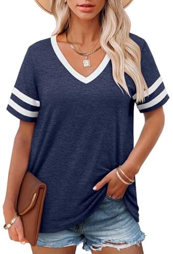 Angerella Women's Casual V-Neck Summer Tunic Tops