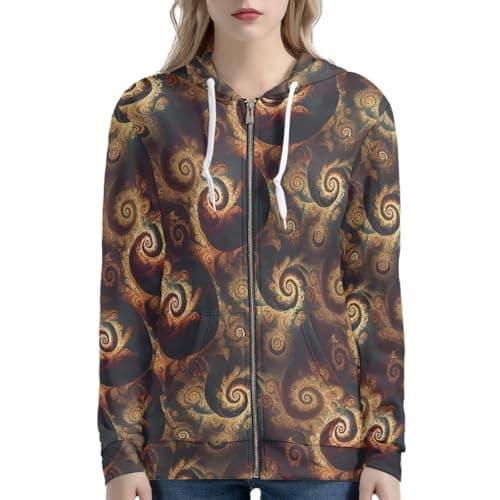 Irisjudy Monet Art Color Stripe Zip Hoodie for Women