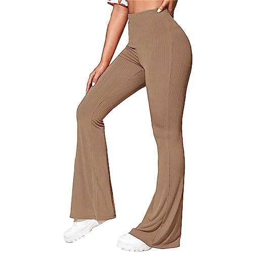 Women's High Waist Flare Yoga Pants with Pockets & Tummy Control